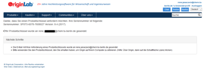 A productkey will sent by email