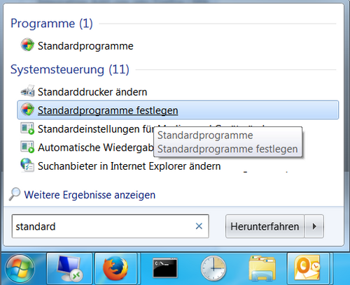Standardprogramm festlegen