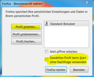 Create a new firefox profile Create a new firefox profile