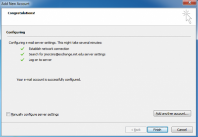 New email account successfully created New email account successfully created