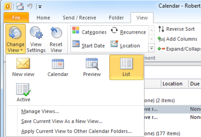 List view List view