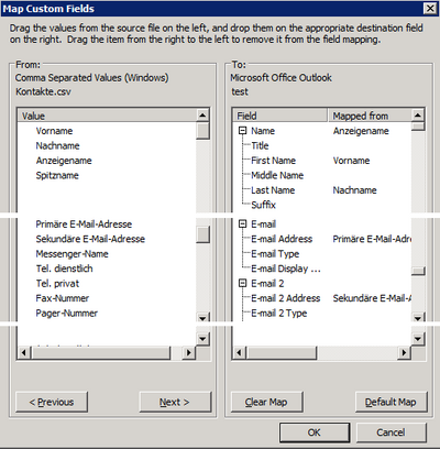 Map Contact Fields Map Contact Fields