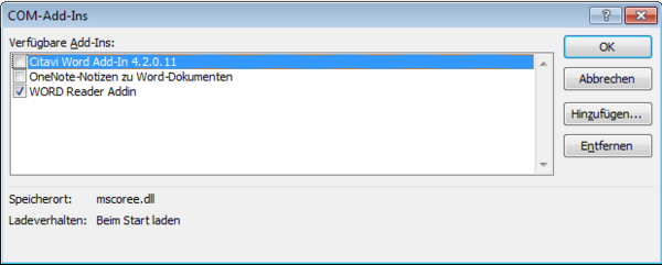 Deactivate Citavi Word Add-In Deactivate Citavi Word Add-In